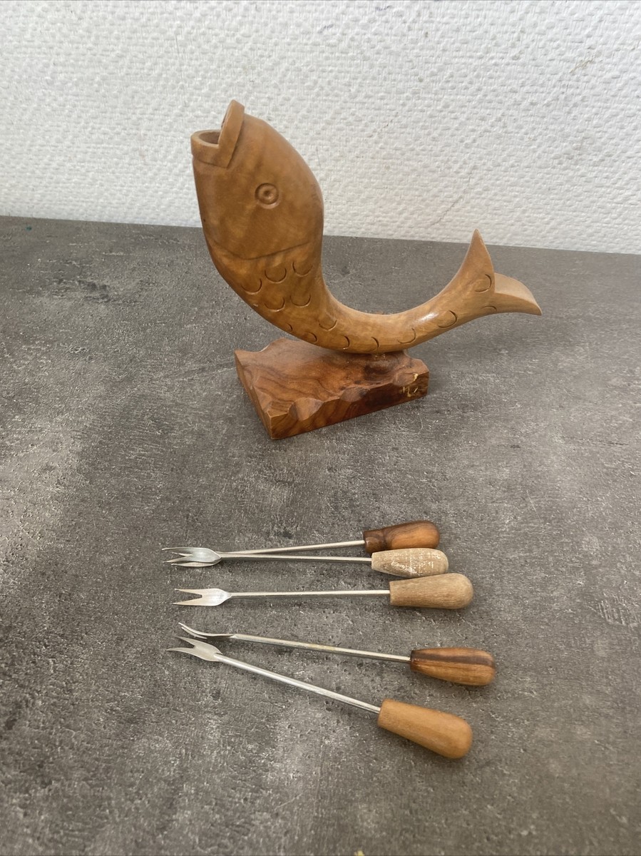 TRES ANCIEN PORTE Pics Piques Aperitif Escargot Etc Tout En Bois Skieur