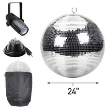 ProX MB-24 24" Disco Dance Club Mirror Ball w Carrying Bag  LED Pin Spot