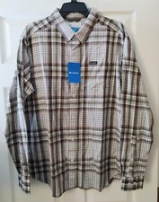 Columbia Men's Vapor Ridge III Long Sleeve Shirt Color: Brown Plaid Size: L