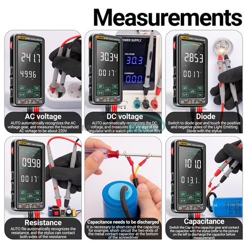 ANENG 683 682 681 Digital Multimeter AC/DC Capacitance Meter Diode Tester Tool - Picture 24 of 48