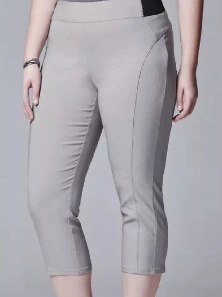NUEVO Leggings Capri Simply Vera Wang Para Mujer Modernos Forma Sarga Azul Plus 3X Nuevos con Etiquetas Foto 4 de 4