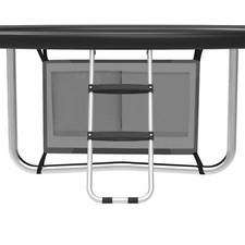 Trampoline Ladder 2 Steps Wide Step Climbing Ladder Silver Trampoline Replace...