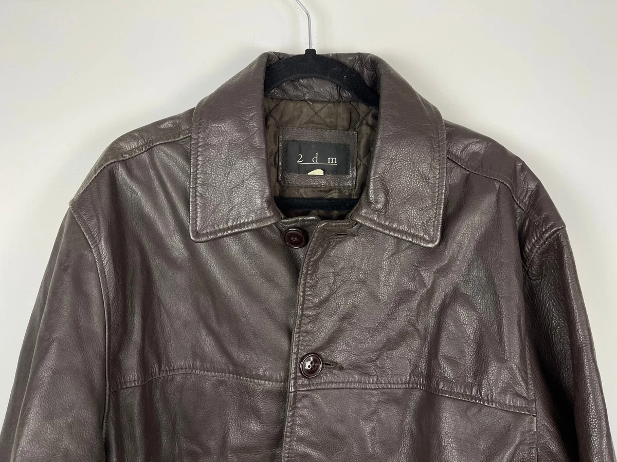 2dm Genuine Leather Jacket Men s Size M Brown Made in Canada