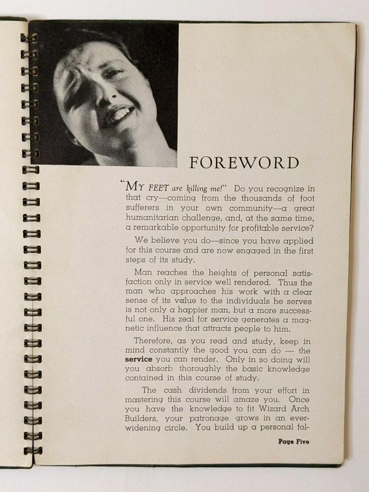 Vtg Wizard Arch Builders Mail Order Course Book Certified Orthotics Fitter 1937 - Image 4 of 4