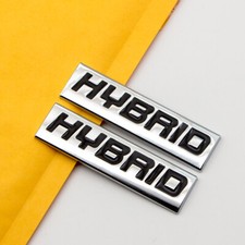 2pcs Black Chrome Metal Hybrid Car Trunk Emblem Logo Suv Sports Badge 3d Sticker