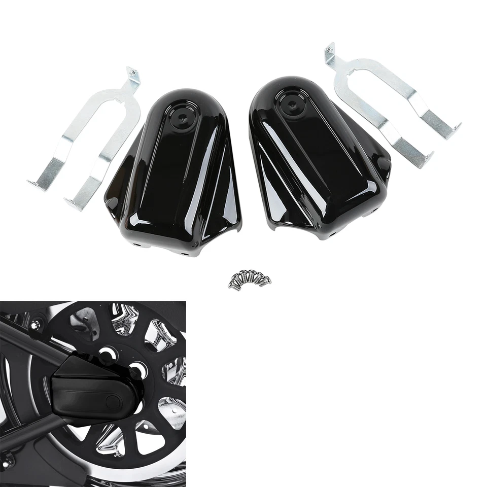 Black Rear Axle Covers Swingarm Cap For Harley Softail Slim 2008-2017 Foto 4 de 4