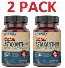 Deva Vegan Astaxanthin 4 mg Mfg in USA [2 PACK]