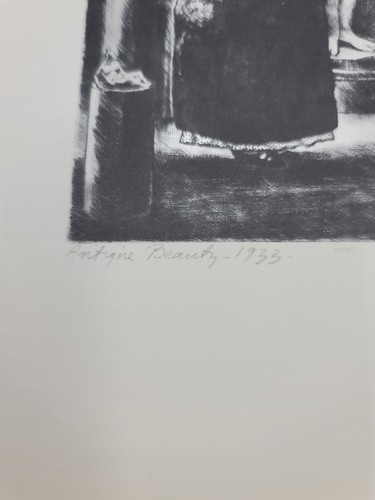 "Antique Beauty" Art 1933 Print Lithograph Sketch Signed by Peggy Bacon - Picture 4 of 9