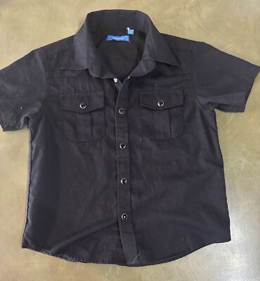 Cheerboy Boys Short-Sleeve Western Shirt Size 5 Black Snap Closure Yth Rodeo 2P