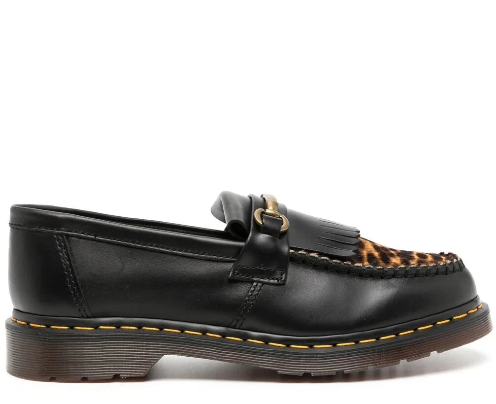 DR. MARTENS ADRIAN SNAFFLE MICRO LEOPARD LOAFERS MOCASSINI SCARPE