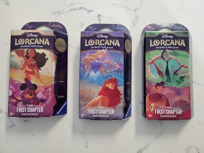 In Hand, Ready To Ship! Disney Lorcana The First Chapter All 3 Starter Decks  - | eBay