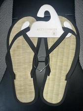 Accessorize Monsoon Ladies Seagrass Flip Flops Size S UK 3 4 Black - Brand New