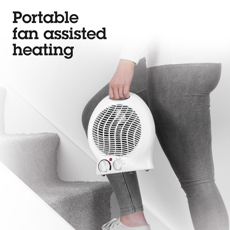 2 in 1 Upright Fan Heater for Home Low Energy Space Heater 2000W