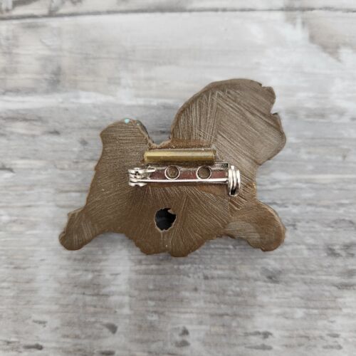 Spilla per cani Bichon Shih Tzu in metallo intagliato a mano metallo rame? Ottone? - Foto 2 di 3