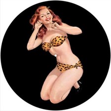 Slipmat Scratch Pad Felt 12" Turntable LP DJ Record Player PIN UP LEOPARD BIKINI