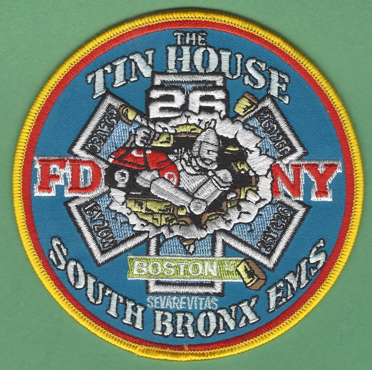 FIRE DEPARTMENT NEW YORK EMS STATION 26 SOUTH BRONX PATCH TIN 