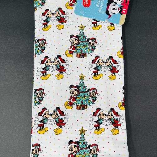 Disney Mickey Mouse 2 Pack Hand Kitchen Towels Christmas Tree Polka Dots Minnie