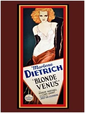 Marlene Dietrich Blonde Venus movie Decor Poster. Home Graphic Art Design 4009