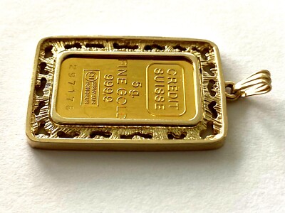 アクセサリー CREDIT SWISS / FINE GOLD 999.9 Pendant Credit Suisse Fine Gold 999.9 Bar Charm Necklace Pendant