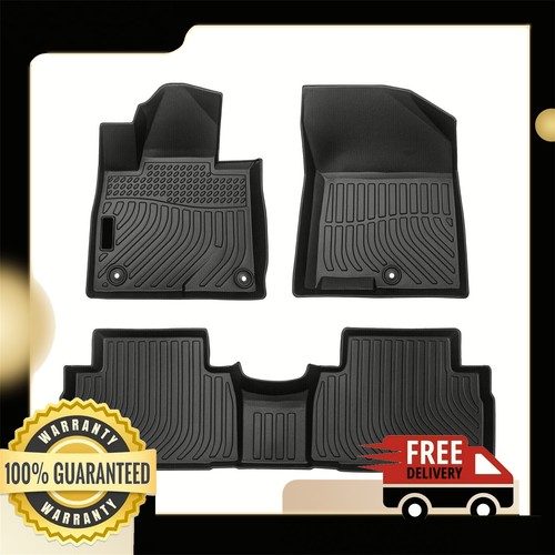 3D TPE Floor Mat Set For 2019-2020 Hyundai Santa Fe - All Season, Anti-Slip, Waterproof Liners (Front & 2nd Row)