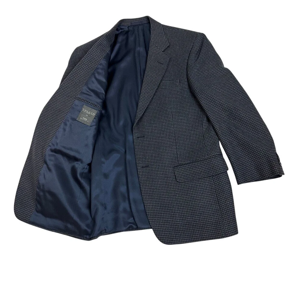 Blazer abrigo deportivo Tallia Uomo para hombre 41R 2 botones pata de gallo chaqueta de lana Foto 3 de 4