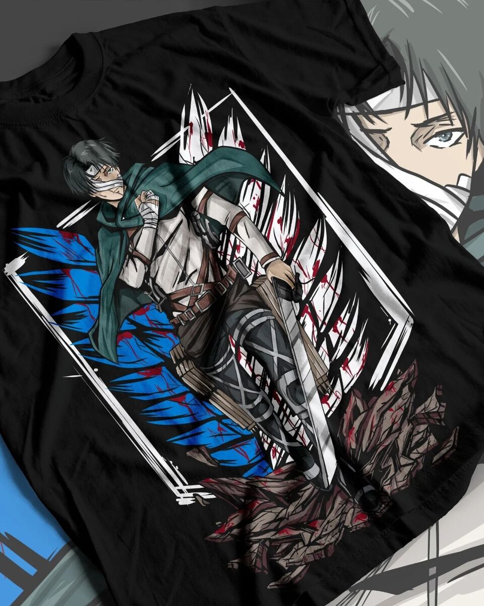 Attack on Titan Levi Shingeki No Kyojin Anime AOT Tshirt T-Shirt