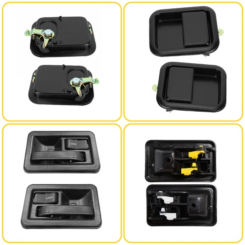 Door Handle Black Inside & Outside Kit Set of 4 for 1997-2004 Jeep Wrangler - Bild 4 von 10
