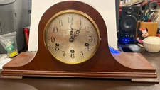 Vintage Herschede 8 Day Mantle Clock Westminster Chime Mahogany Case Model 808