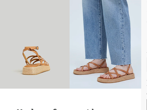 Madewell Womens $118 The Sabina Flatform Sandal Desert Camel Size 7 NP288
