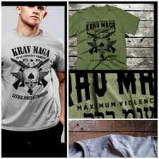 Krav Maga t-shirt martial arts military lethal self defense fighting rifles tee