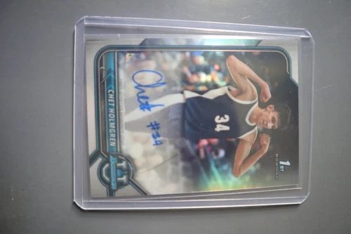 CHET HOLMGREN 2021-22 BOWMAN UNIVERSITY 1ST CHROME RC REFRACTOR AUTOGRAPH AUTO
