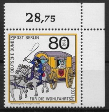 Berlin 1989 ** Mi 853 Wohlfahrt 80Pf od krawędzi narożnej narożnik łukowy górny prawy 058D