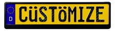 Custom Yellow European German License Plate With Valid Hologram And Frame