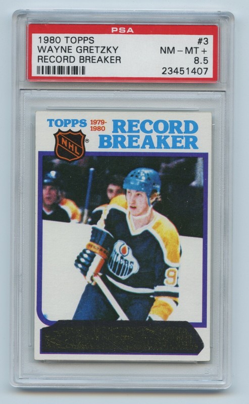 1980 Topps Hockey, Wayne Gretzky Record Breaker #3, PSA-8.5