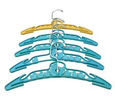 Vintage Plastic Metal Child Clothes Hanger Blue Yellow Ducks