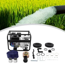 4 Stroke 7.5HP Gasoline Water Pump 3" Full Trash Water Transfer Pump w/15m Pipe