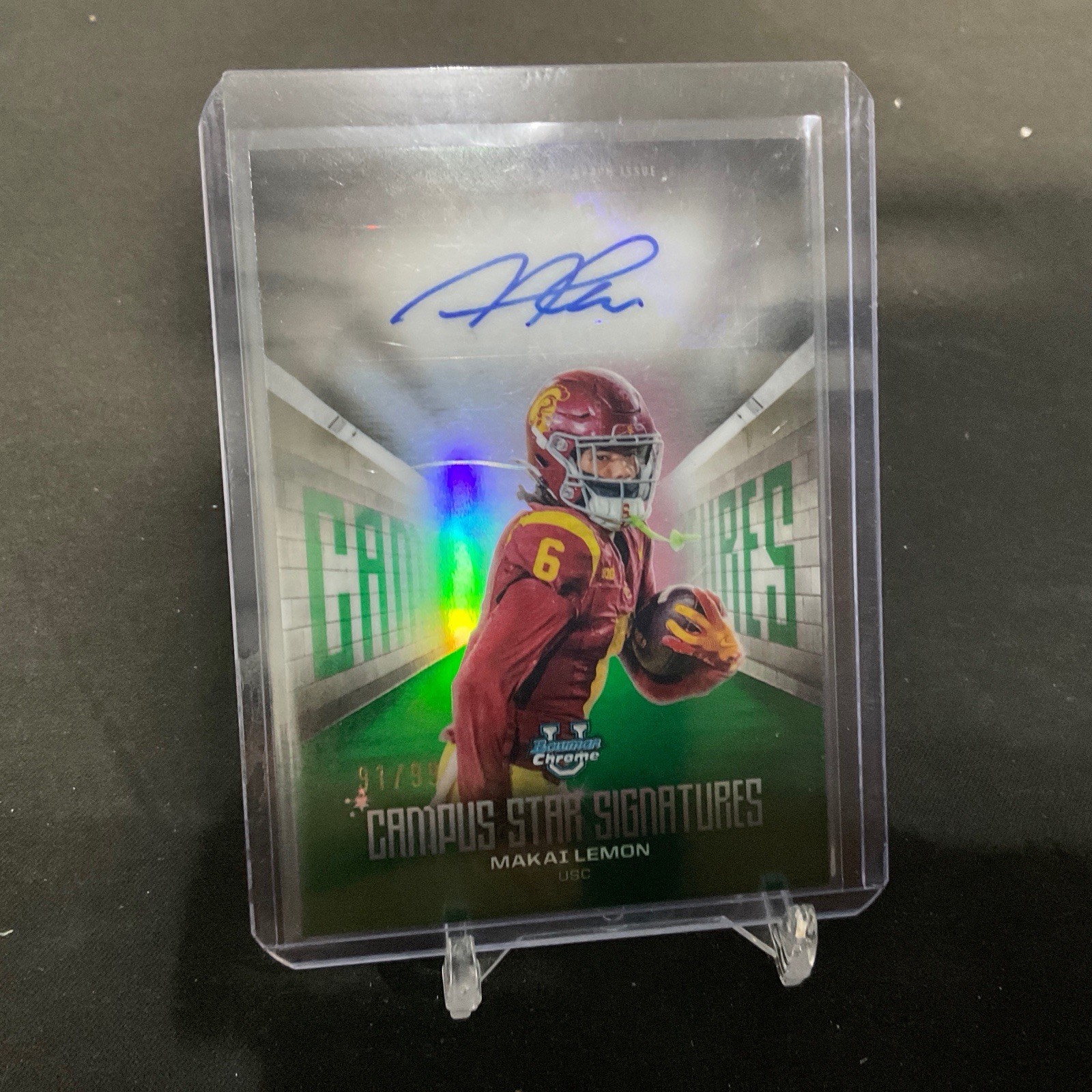 2025 Bowman University Chrome Makai Lemon Campus Star Signatures Auto Green /99