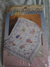 NIP Daisy Kingdom by Bucilla Stamped Tied Baby Quilt Top 34" X 42". Vintage
