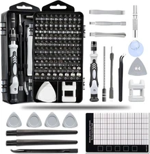 Precision Screwdriver Kit 130-in-1 Electronics Repair Tool Set Black