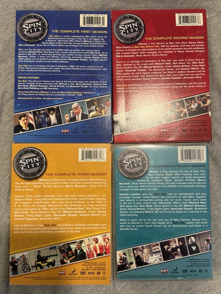 Spin City Complete Series Season 1-4 on DVD Michael J Fox Charlie