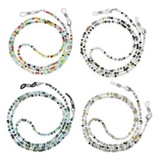 4 PCS Beaded Eyeglass Chains, Glasses Necklace for Women, Crystal Beaded