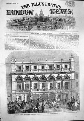 Original alter antiker Druck 1862 Hartley Institution Southampton Lord Palmerston
