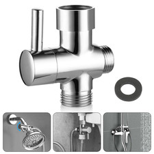 1/2in 3 Way T-adapter Diverter Valve for Shower Head Arm Mount Splitter Switch