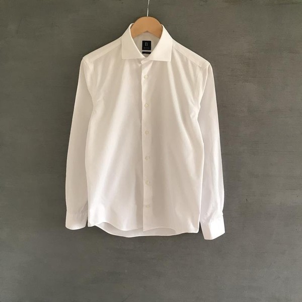Men Boggi Milano Shirt White Cotton 38 / M / 46 #1UQ0