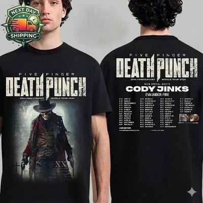 HOT ITEM!! Five Finger Death Punch 20th Anniversary World Tour 2026 T shirt