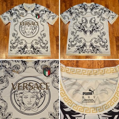 Italy x Versace Medusa Head Puma Soccer Futbol Jersey Men's Sz XL