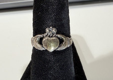 Vintage Sterling Silver Irish heart Claddagh Ring Size 6.5