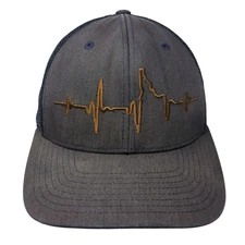 Heartbeat Fitted Trucker Hat Blue One Size Embroidered Flexfit Yupoong