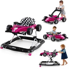 4 in 1 Baby Walker, Foldable Toddler Activity Center with Adjustable Height, ...