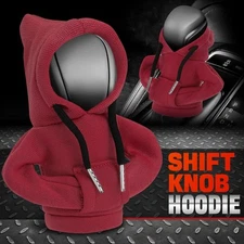 Universal Burgundy Red Car Gear Shift Knob Hoodie Cover Shifter Stick Protector